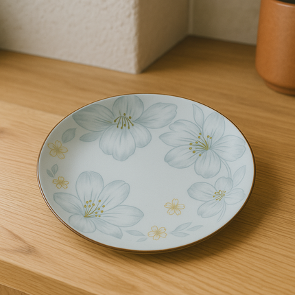 Kit 10 Platos de Cerámica Sakura con Pintura Artesanal